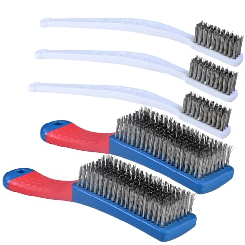 Juego De 5 Piezas Cepillo Alambre Acero Inoxidable Cepillo Metalico Limpieza para Limpiar Parrillas, Herramientas MetáLicas, Piezas De AutomóViles Y Cuentas De Semillas Bodhi