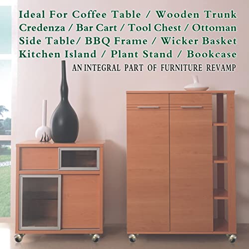 Jgjc 8 Pack Ball Caster Wheels 1.5 Inch (D=1-1/2", H=2-1/8"), Antique Brass Ball Casters For Furniture, Small Vintage Casters Ottoman Wheels, Swivel Plate Castor Wheels For Furniture #TOP6