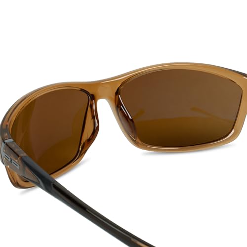 Image of BNUS Polarized Corning Glass Lens Sunglasses for Men Fishing & Driving | Durable scratch-resistant lenses, matte no-paint frame, wrap-around, great for running, cycling & all-day wear