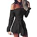 Produktbild DIPOLA Fashion Sexy Damen Solid Color Bandage Schulterfrei Langarm Einfach Kurzoverall EIN-Schulter Langärmliger Kurzoverall (Grau, Schwarz, Rosa, Wein)