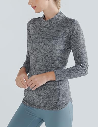 3 Pack Women's Thermal Fleece Shirts Long Sleeve Mock Turtleneck Running Active Tops Workout Cold Weather Gear4