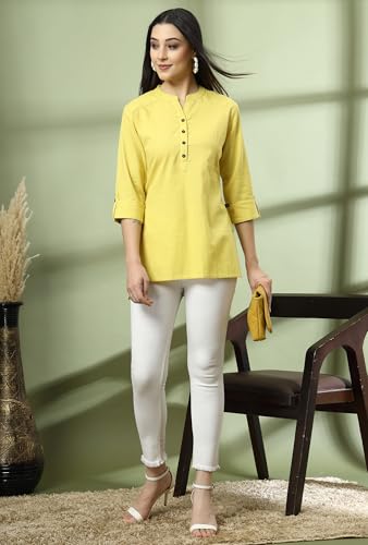 Image of Pistaa's Women's Cotton Relaxed Fit Short Kurti