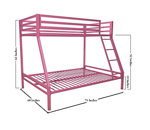 Image of Twin Over Twin Metal Bunk Bed | Bunk Bed Without Storage for Kids & Adult | Double Decker Cot for Kids Room | Space-Saving | Metal Bunker Cot (Mattress Not Included) (Aqua Blue)