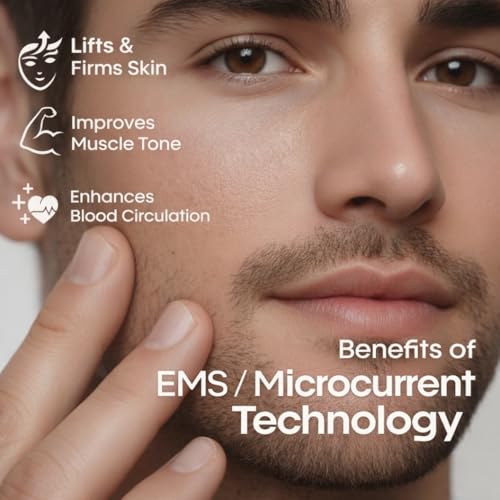 Image of EMS Pro V1 Electric Gua Sha Facial Massager - Microcurrent Face & Neck Lifting Tool with Hot Therapy, Multi Colour LED Light Therapy