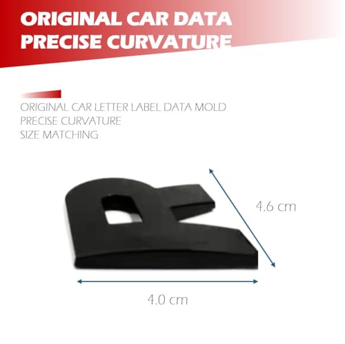 Image of Sports Line 3D Raised Hood and Rear Letter Emblems with 3M Adhesive Backing (LR-Bright Black)