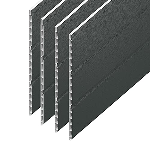 uPVC Hollow Soffit Cladding Panels - Anthracite Grey Plastic Soffit Board - 5 Metre Length x 300mm Wide x 4 Length Pack