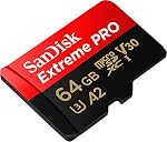 SanDisk 64GB Extreme PRO® microSD™ UHS-I Carte avec adaptateur C10, U3, V30, A2, 200MB/s Lire 90MB/s Écrire SDSQXCU-064G-GN6MA