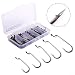 YONGZHI Fishing Hooks High Carbon Steel?Straight Shank Hook Offset Worm Hooks for Plastic Soft Lures Fish Hooks for Freshwater and Saltwater Size 5/0,4/0,3/0,2/0,1/0 (50pcs)