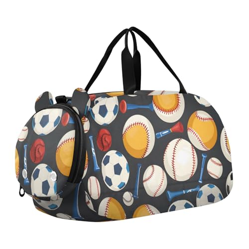 Duffle Bag Kids Gym Bag with Shoes Compartment & Wet Separation Overnight Travel Duffel Bag Baseball Soccer for Girl Boy