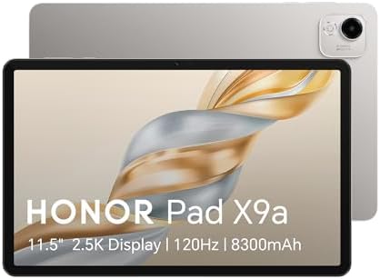 HONOR Pad X9a, 11.5โณ 120Hz 2.5K Fullview Display,128GB Storage, 8300mAh Battery, Slim Metal Body, Four Speakers,Android 15,Grey