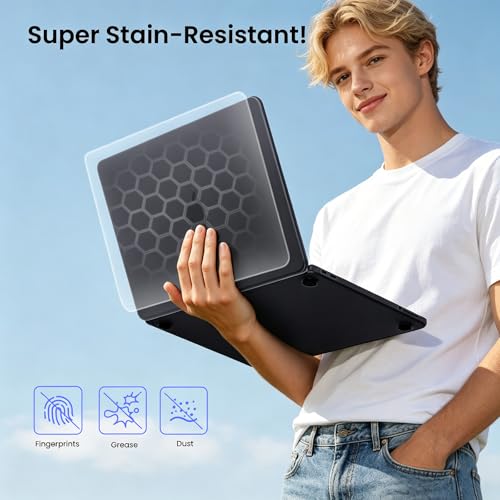 Image of Saco MacBook Neo 13 Inch Case & Keyboard Cover Compatible with 2026 MacBook Neo A3404 (A18 Pro Chip) - Official Black Clear Matte Hard Shell Laptop Case, Slim 1:1 Precision Fit, Scratch Resistant