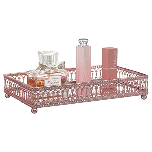 Bandeja Decorativa Espelhada P/ Taça Perfume Banheiro BD-105 (Rosa)