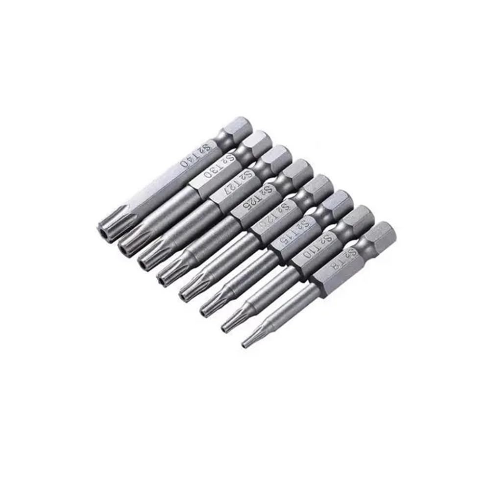 Ruxyoie 8Pcs-50Mm 8Pcs Perforated Five-Pointed Star Bit Set Magnetic 1/4'' Hex Shank