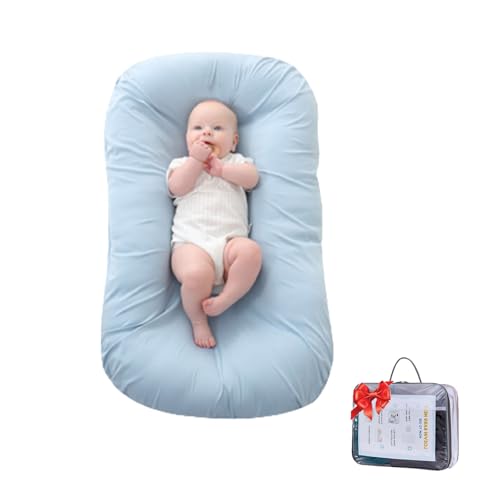 Image of Baby Lounger for Tummy Time, Soft Gym Play Mat for Newborns, Portable Baby Nest & Floor Cushion for Boys & Girls 0-12 Months(Blue)