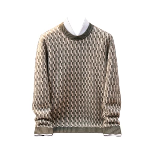 Cashmere Sweater Men's Round Neck Knitted Pullover Thickened Flower Warm Long-Sleeve Jumpers