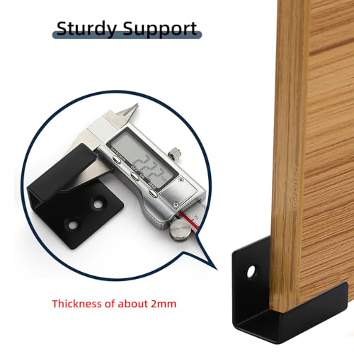 Image of 1-9 /16 inch Mirror Mounting Brackets for Wall 10 Pack - 1 inch Wide Inner Groove | Wall Hanger J Bracket for Frameless Mirror Tile Picture Frame with Screws Anchors