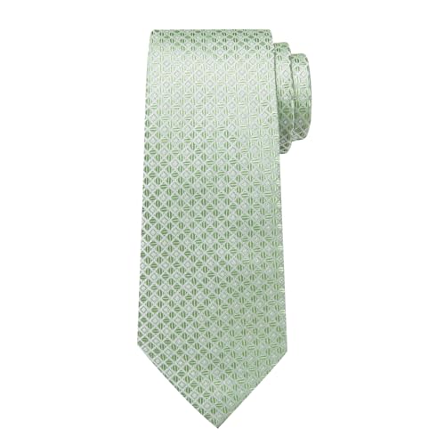 Image of DiBanGu Striped Tie Set for Men Silk Woven Plaid Necktie and Pocket Square Cufflinks Business Wedding