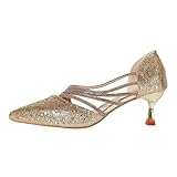 Hermosos zapatos de tacón alto para mujer, zapatos de boda, zapatos de noche, zapatos de noche, zapatos de fiesta, zapatos de mujer, elegantes y cómodos, zapatos de tacón alto, rose gold, 40.5 EU