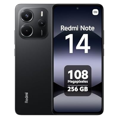 Xiaomi Redmi Note 14 - Smartphone de 8+256GB Pantalla de 6.67" AMOLED FHD+ 120Hz MediaTek Helio G99-Ultra cámara de 108MP TurboCharge 33W 5500 mAh Cargador no Incluido Negro Versión ES