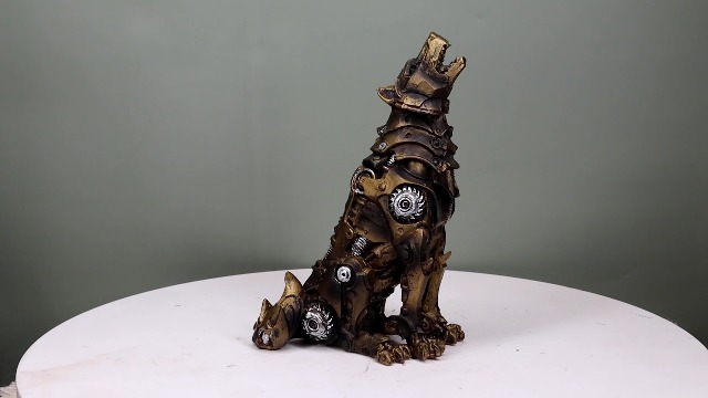 Amazon.com: Ebros Denizen of Twilight Steampunk Wolf Howling