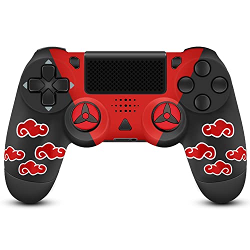Ftfvaska Controller Ps-4 Wireless Compatible With Ps-4/Slim/Pro, P4 Controller Gaming Gamepad With Charging Cable, Dual Vibration Ps4 Remote Game Joystick Controller (Red Cloudy) #TOP2
