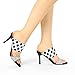 Allegra K Women's Polka Dots Stiletto Heel Black Slides Sandals 8 M US