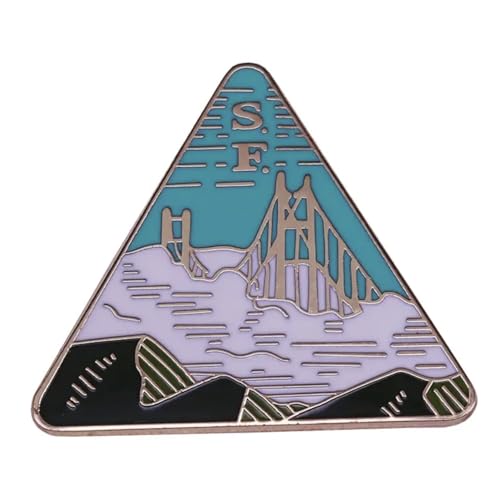 Pinstant San Francisco SF Golden Gate Bridge Fog Landscape 1.25"" Enamel Pin Badge