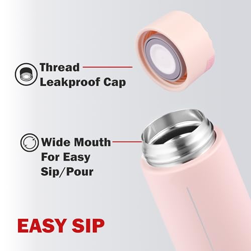 Image of CELLO Duke Insulated Stainless Steel Flask 365 ml, Peach | Double Wall Insulated 24 Hours Hot and Cold Leakproof Thermos Thermosteel Water Tea Coffee Flask Bottle for School Office Travel