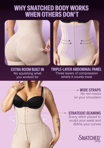 Image of Snatched Body Fajas Colombianas Moldeadoras | Stage 1 Faja Post Surgery BBL Lipo 360 | Full Body Faja for Women