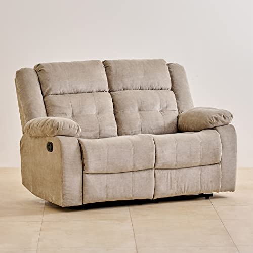 Image of Home Centre 2 Seater Helios Zurich Fabric Recliner| Fabric Recliner| (Beige) |1 Year Warranty