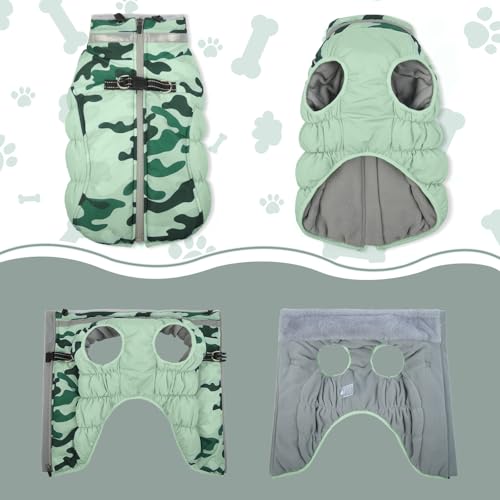 Image of Lelepet Warm Dog Winter Coat Dog Coats for Small Dogs Waterproof Dogs Jacket with Harness Built in Reflective Cold Weather Coats Windproof Zip-Up Winter Fleece Vest Snowsuit Chihuahua XS