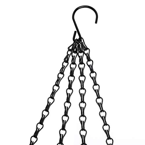 Hanging Baskets Chains 23 Inches 4 Leads Hanging Chains Flower Pot Hanger Replacement Plant Hangers For Planters And Lanterns, 3 Sets (Black,4 Legs) #TOP2