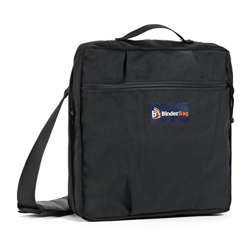 BinderBag Messenger Zippered 3-Ring Binder Bag (Black)