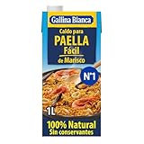 GALLINA BLANCA Caldo para Paella Fácil de Marisco 100% Natural | Listo para Añadir al Arroz. Sin Gluten, Sin Conservantes - 1L