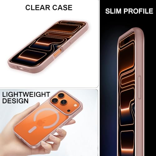 Image of iPhone 17 Pro Transparent Case | Shockproof Bumper & Camera Protection | Magsafe Compatible | Sleek Hard Crystal Back Cover for iPhone 17 Pro - Pink