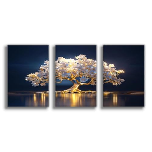 L'Arbre de la Vie NCUDANK poster toile dorée haut de gamme 50x75 cm pour décoration chic
