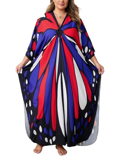 Image of Kaftan Dress for Women - Plus Size Caftan Maxi Beach Dress Moo Moos Loungewear, Swimsuit Cover Up for Beach, Pool or Vacation