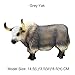 FLORMOON Animal Figures Realistic Yak Plastic Early Educational Toys Cupcake Topper Party Gift for Kids 3+ Year Old(Grey)