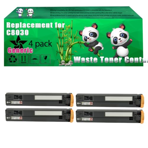 Image of Replacement C8030 Waste Toner Container Compatible for Xerox WorkCentre 7535 7545 7556 7830i 7835 7835i 7845i 7855i 7970i Printers, Up to 40000 Pages, Vivid Colors, Contains Chip (4 Pack Black)