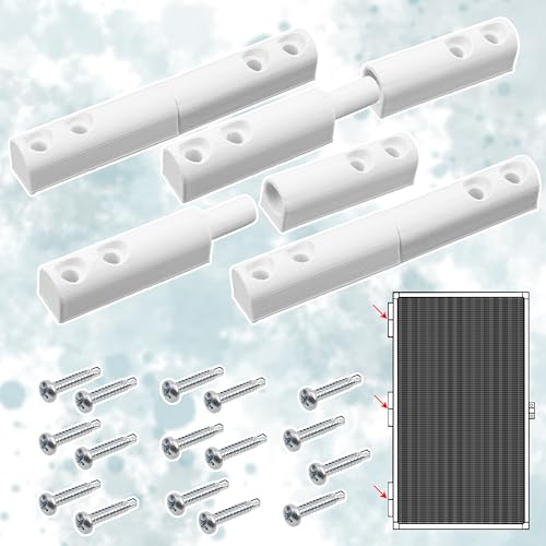 Miniatura 5 de Aerzetix - Juego De 4 Bisagras Atornillables De 90 Mm Para Marcos De Mosquiteras De Ventanas Y Puertas 16 Tornillos Autoperforantes Ø3.9x22 Mm De Plástico Blanco