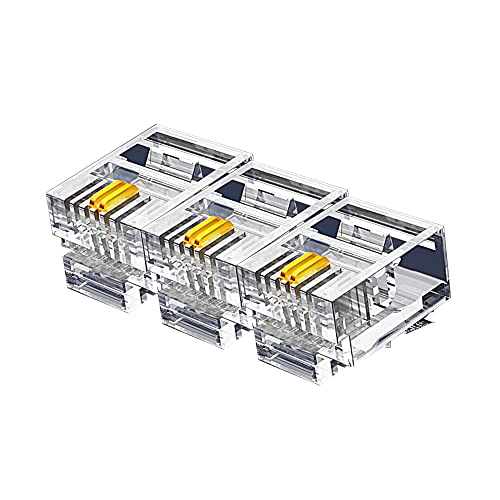 Image of 100 Pcs RJ11 6P2C Telephone Connectors, RJ11 6P2C Telephone Modular Plugs