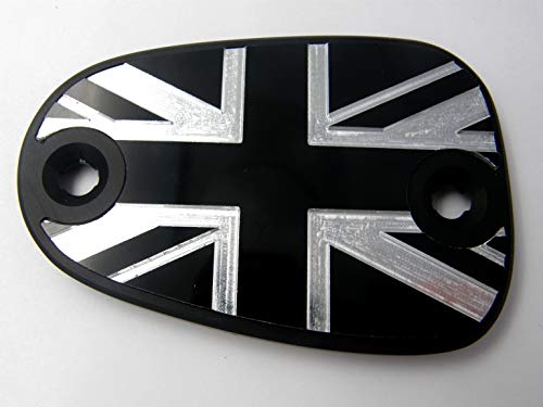 Tapón para líquido de frenos ovalado Union Jack grabado (negro)