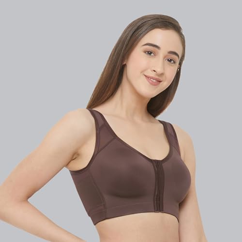 Image of SOIE Women Front Closure Full Coverage Non Padded Non Wired Posture Correction Bra