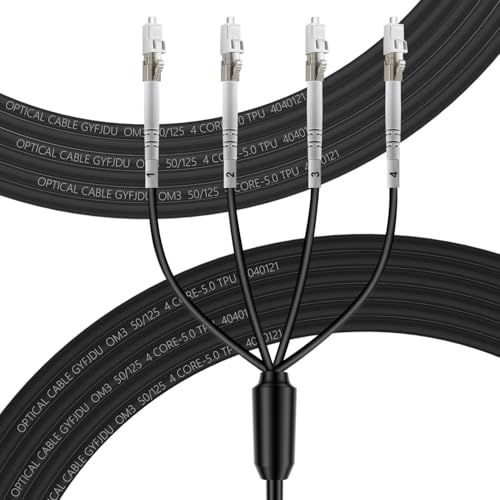 Câble fibre blindée OM3 LC-LC 100m multimode 4 brins TPU