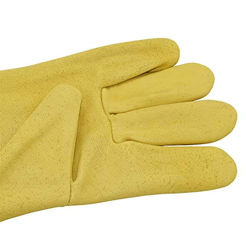 Imkerhandschuhe, 2 Stück, Schutzhüllen, atmungsaktiv, gelbes Netz, weißes Schaffell und Tuch für die Imkerei (Farbe… – Bild 7