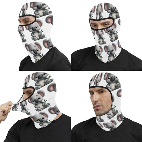 Pasamontañas para hombres y mujeres con diseño de koala impreso, máscara facial térmica para clima frío, equipo para motocicletas y esquí miniatura 5