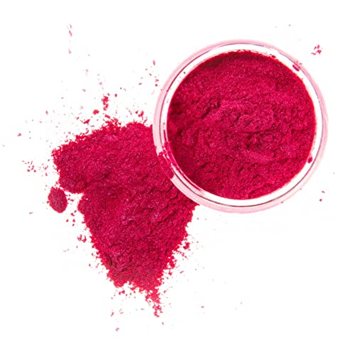 Rose Red Mica Powder 28 Grams, Metallic Pink Powder, Cosmetic Mica Powder for Lipsticks, Lip Balm, Bath Bombs and More, Slice of The Moon