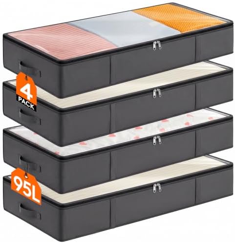 95L 4 Pack Under Bed Storage Container