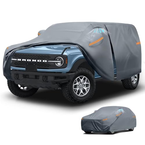 Waterproof Ford Bronco Sport/Ford Bronco 2 Door(2021-2026) Car Cover with Breathable Vents, [2026 Upgrade] Premium Covers with Cotton Liner and Zipper Door, Sun Rain Snow Dust Uv Protection.