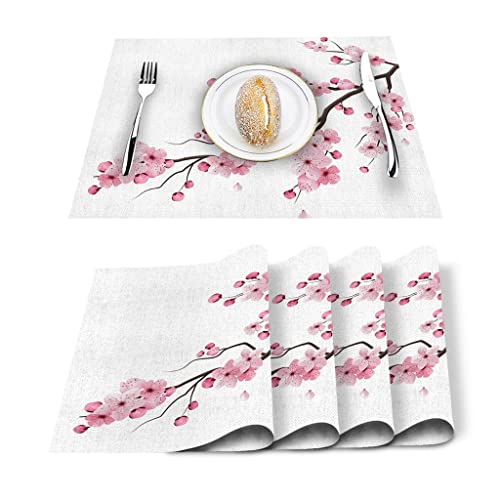 Set de table fleurs de cerisier parfait pour un mariage élégant
